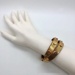 Tory Burch Double Wrap Logo Bracelet Gold